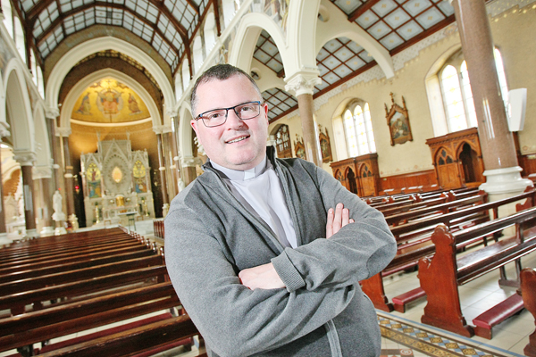 Father Noel Kehoe discussing the new Clonard App
