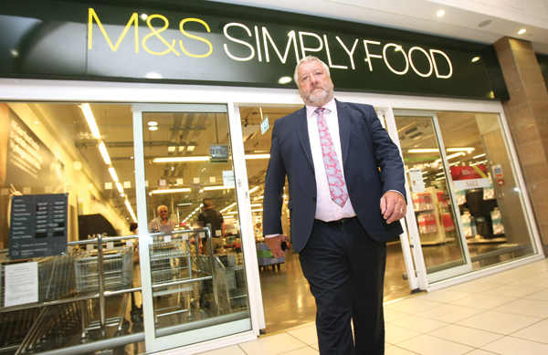 Pat Catney at the Bow Street Mall M&S foodstore