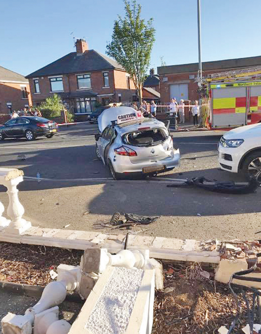 Several people, including a child, were treated in hospital following the crash involving a stolen audi