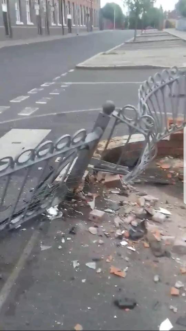 A resident’s fence was badly damaged after the suspected stolen vehicle smashed into the brick wall surrounding her home around 3am.  