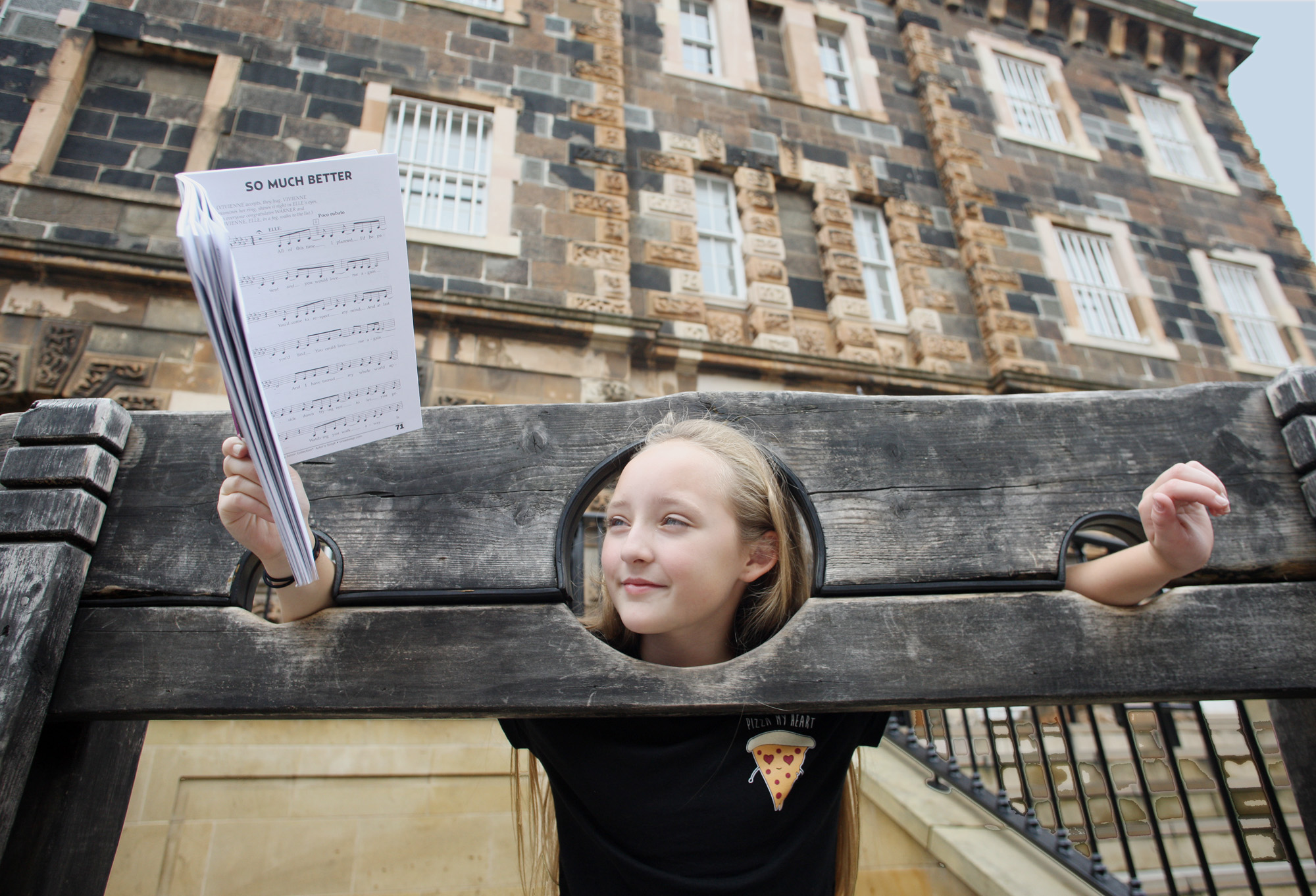 Morgain Preshaw at the Crumlin Road Gaol, where she\'ll be appearing in the musical Legally Blonde
