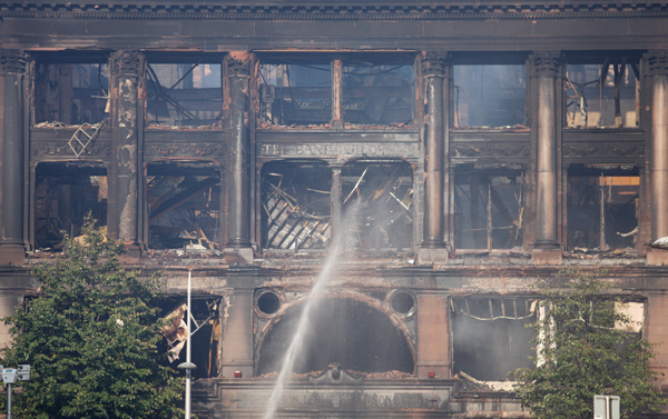 AFTERMATH: The Primark store at Bank Buildings on Wednesday morning\n