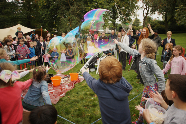 Bubbles in the crips air on Sunday at the Autumn Fair in Botanic Gardens