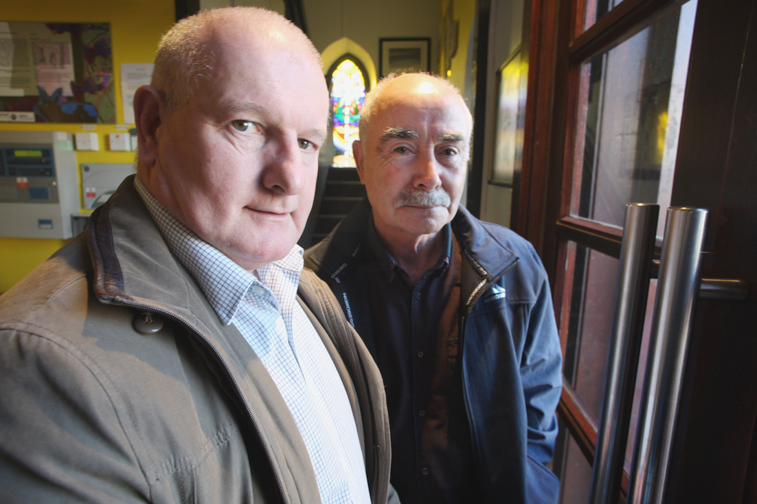 NOT FORGOTTEN: Brian Quinn and Frank Tierney, a bus driver for Casey’s, whose story is told in a new book to be launched on Sunday to remember the 1975 atrocity \n