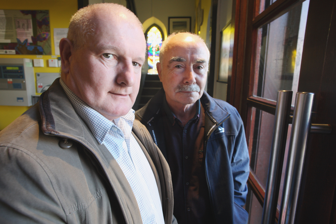 NOT FORGOTTEN: Brian Quinn and Frank Tierney, a bus driver for Casey’s, whose story is told in a new book to be launched on Sunday to remember the 1975 atrocity \n