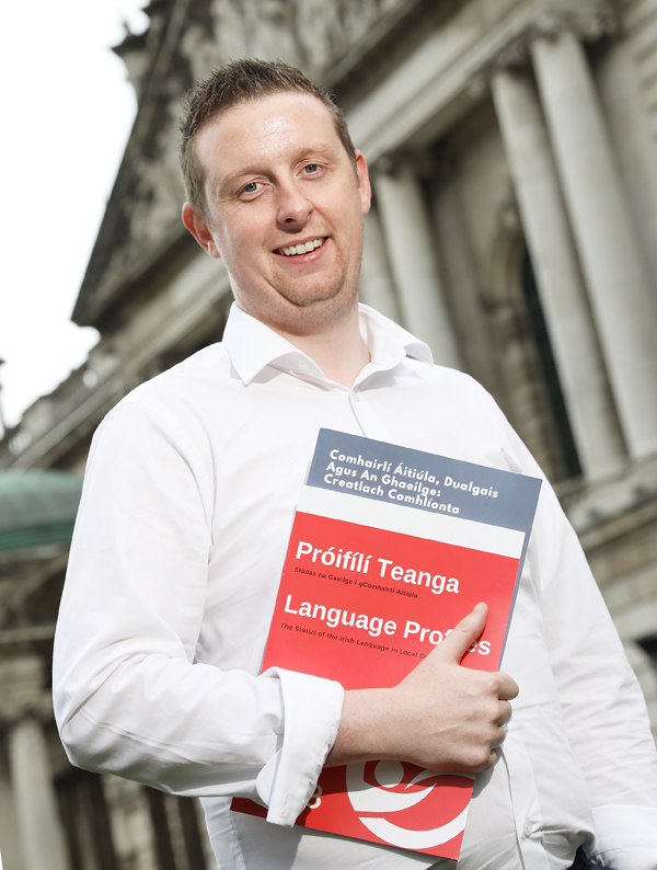The new Irish Language Officer in Belfast City Council, Colm Mag Uiginn (Pic by Jim Corr)