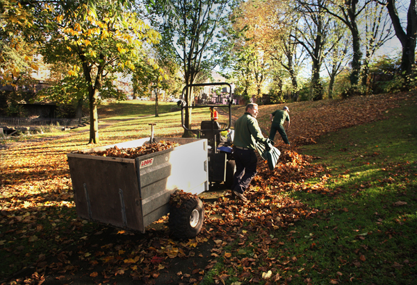 Council staff busy in the Waterworks as autumn takes a firm hold 
