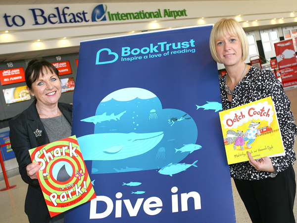 TOGETHER: Liz Canning from BookTrust NI and Jaclyn Coulter from Belfast International Airport launch the reading partnership