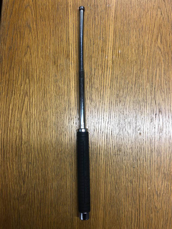 The 16-year-old was found to be in possession of this baton after fleeing from officers on Saturday night in the Stewartstown Road area 