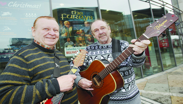 BELFAST BOUND: George and Eddie Furey celebrate their 40th anniversary at the Waterfront Hall playing songs from their incredible backlog of material and music from their new album ‘The Fureys 40 Years On’