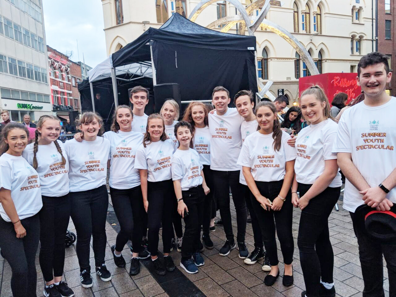 ALL THE WORLD’S A STAGE:  Cast members from a previous year’s Summer Youth Production