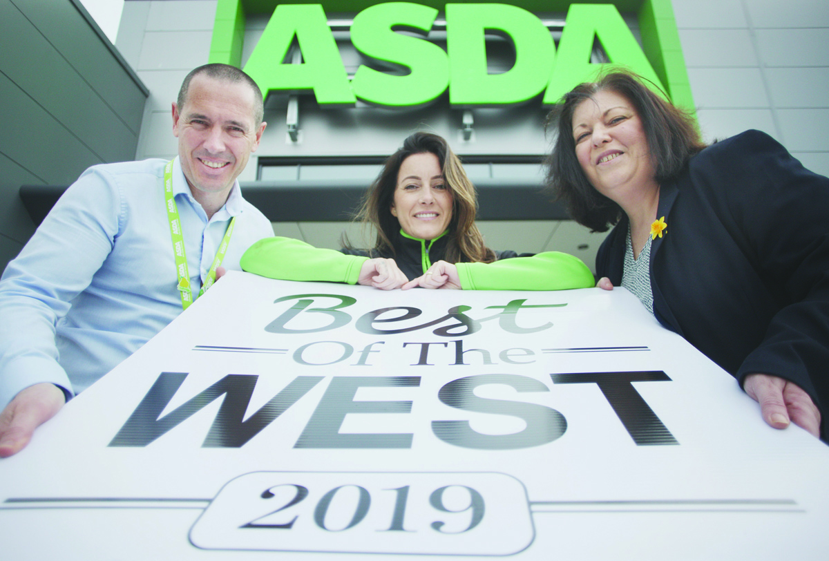 BIG NIGHT APPROACHING: ASDA Westwood Manager Roger Croskery and Noeleen McMahon, ASDA Community Champion, with Jacqueline O\'Donnell, of the Andersonstown News