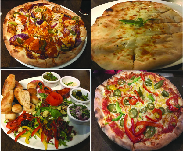 BBQ Pizza, Garlic Bread, Italian Antipasti and \'Make your own\' vegetarian pizza 
