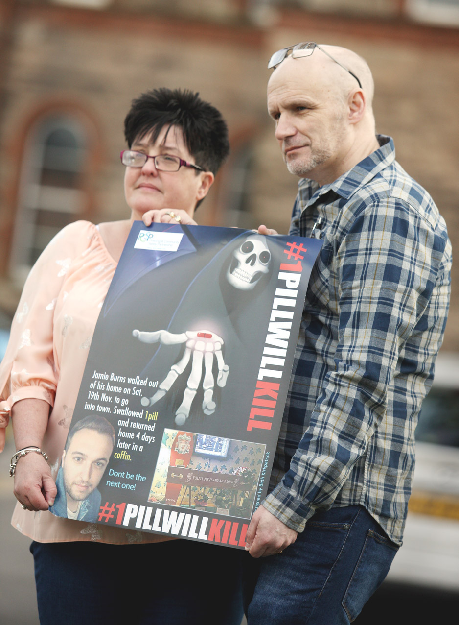 CONCERNS: William Burns with his wife Lesley who lost their son Jamie (23) in November 2016