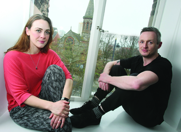 CURTAIN UP: Local writer and actress Róisín Gallagher and Tinderbox artistic director Patrick J O’Reilly