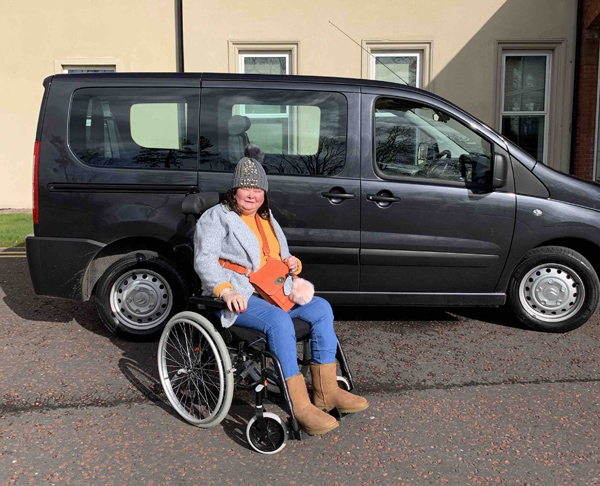 ON THE ROAD: Sheenagh Mason with the new vehicle