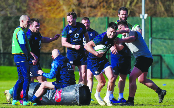 Conor Murray slips a tackle during last week\'s training session at The Dub