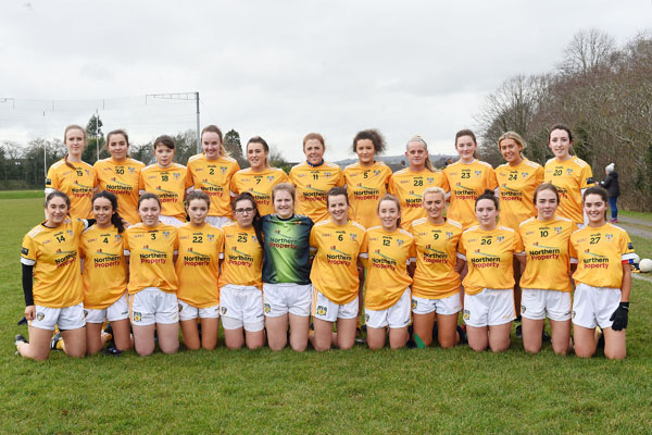 The Antrim ladies squad that will take on Fermanagh for the Division Four title this Saturday