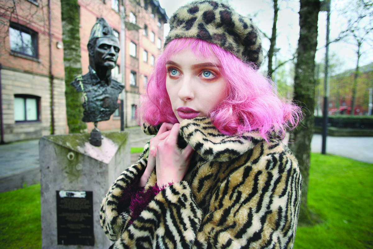 FASHIONISTA: Art student Audrey Gillespie shows off her artistic side in Writers Square in Belfast