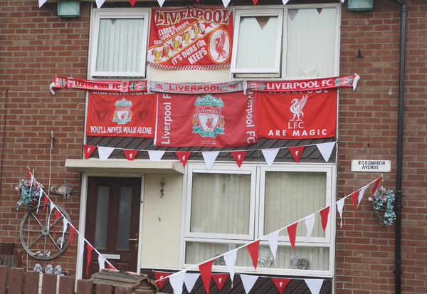 Colours nailed to the mast at this Andersonstown home ahead of Saturday\'s Champions League final in Madrid between Liverpool and Tottenham Hotspur