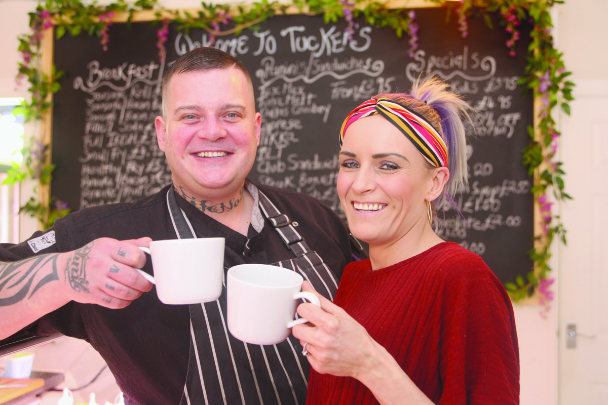 HAVING A BREW: Dale Tucker and Nicola O\'Neill from Tuckers on the Falls Road