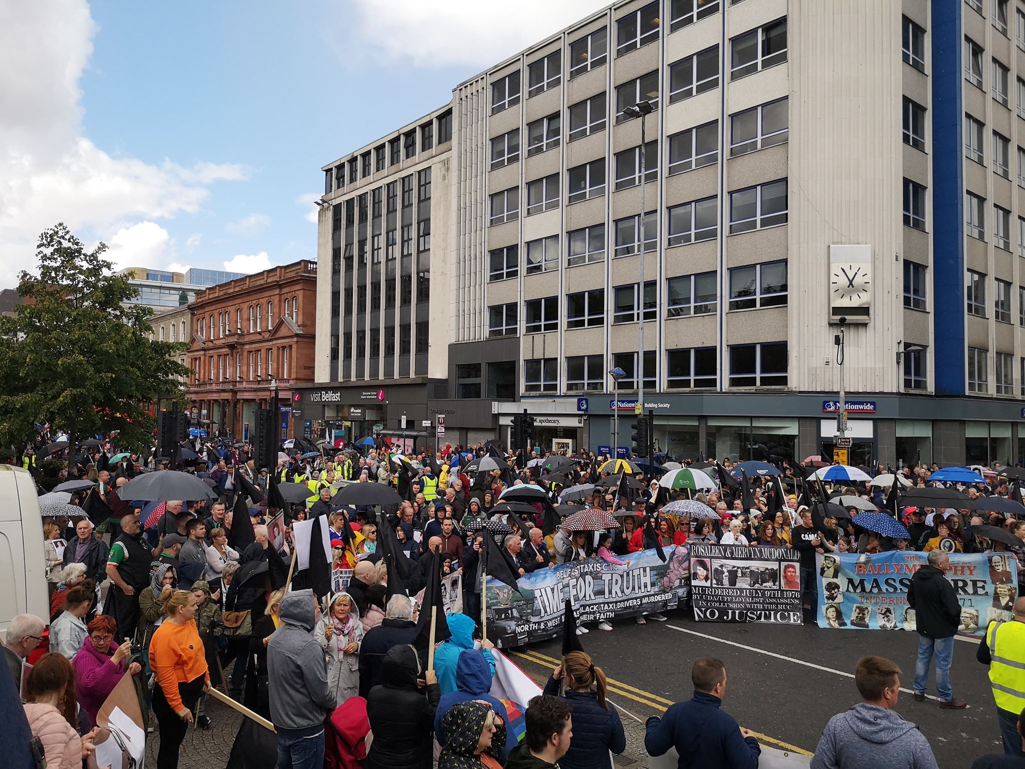 The Time for Truth March arrives at Belfast City Hall yesterday, Sunday\n