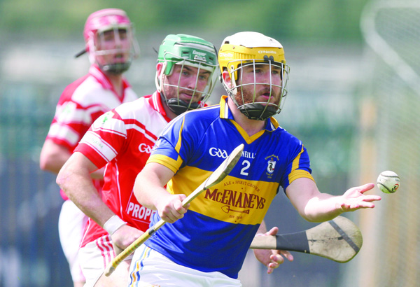 Rossa’s Mícéal McGreevy, pictured in action against Loughgiel in last year’s Championship, is one of five players who won’t feature in Friday night’s first leg tie against Ballycastle due to injury