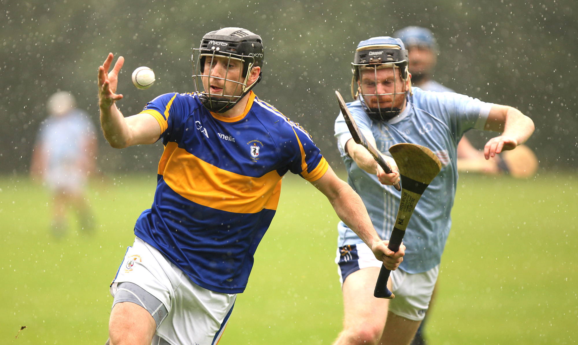 Rain didn\'t stop play at Milltown Row in the Antrim Division One clash of St Galls and Rossa