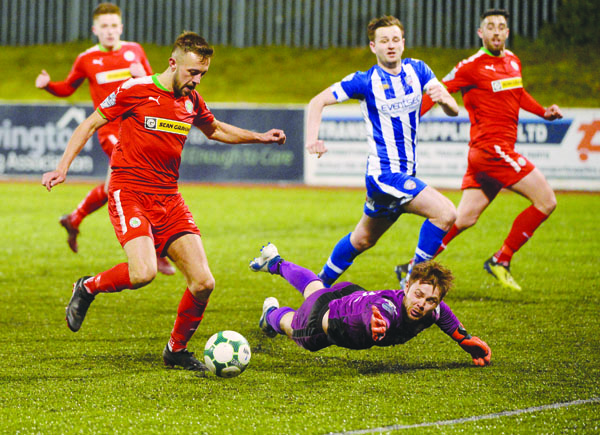 Conor McMenamin finds the net when Cliftonville overcame Coleraine in last season’s Europa League playoff