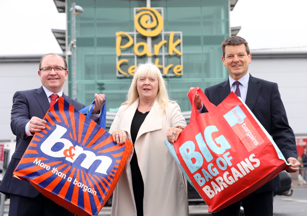 Park Centre owner Stephen McGeown from Latt Ltd, Park Centre Manager Ruth Lindsay and CBRE’s Colin Mathewson