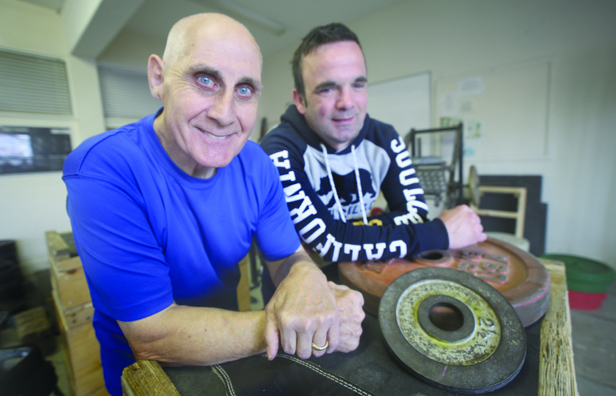 St Gabriel\'s weightlifting Club, Ronnie Whiteway with Seamus Kelly