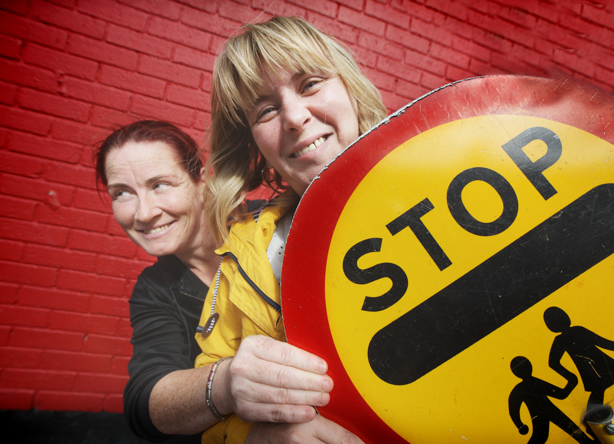 WATCH YOUR SPEED: Parents Martina Power and Karen Maxwell urging drivers to slow down on Newington Avenue, where concerns about traffic are growing