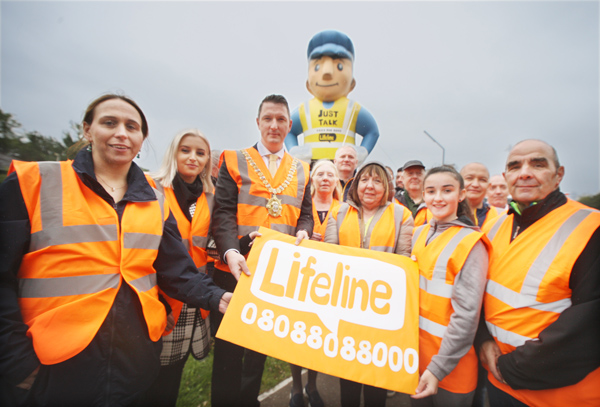 LIFELINE: Highlighting Suicide Awareness Day at the Colin Town Square with Lord Mayor John Finucane and West Belfast MLA Órlaithí Flynn