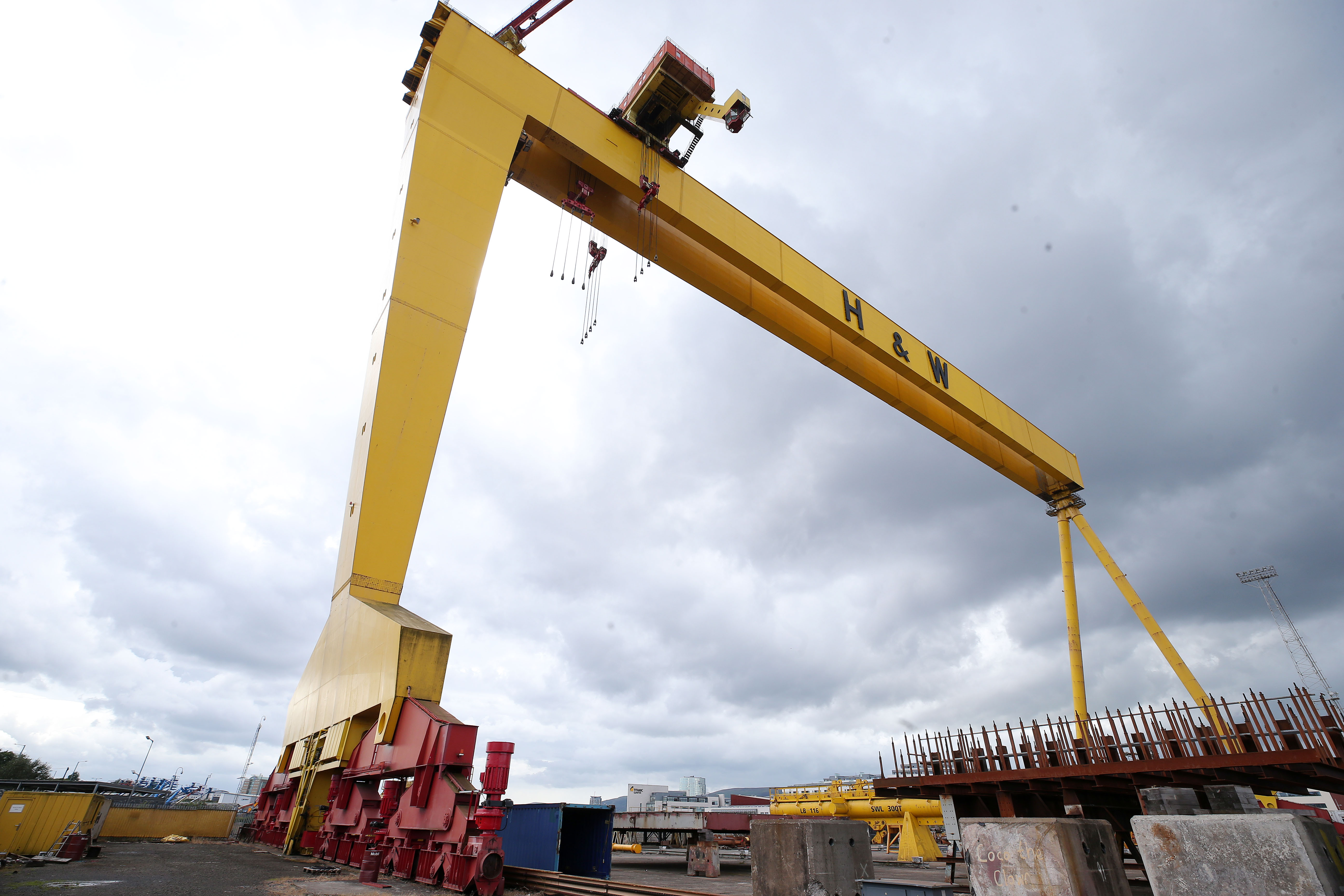 Press Eye Northern Ireland -5th August 2019\n\nHarland and Wolff workers continue their protest at the Belfast shipyard as the future of the company will be decided today after a series of meetings. \n\nGeneral view of the shipyard. \n\nPicture by Jonathan Porter/PressEye