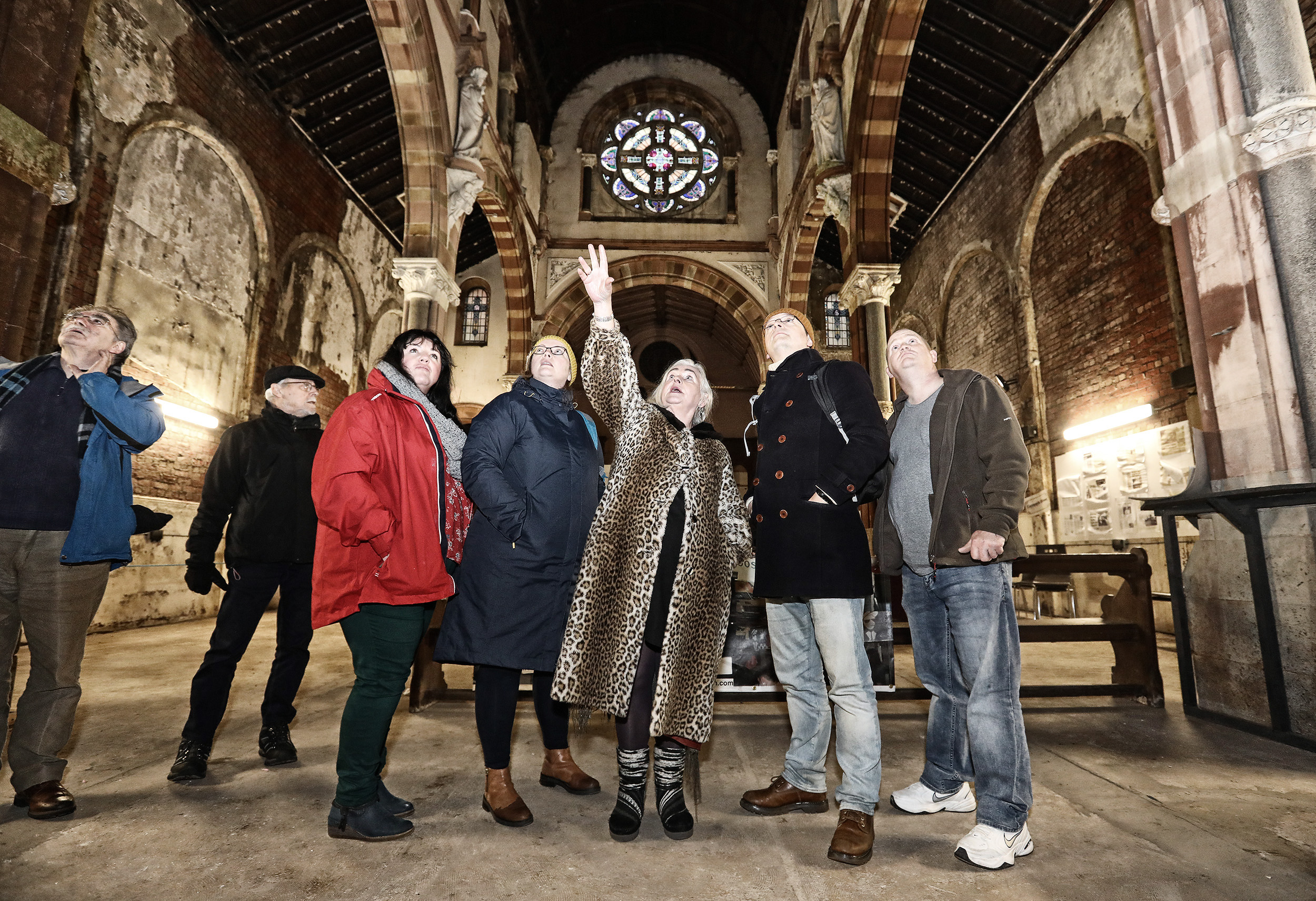 As part of Sailortown Community Day, members from the Mission to Seafarers charity toured St Joseph\'s Church pictured are:\nProject Manager Terry McKeown with Elbeth Clarke, Noel Griffin, James Kelly and Moynagh Keenan \n\n\n