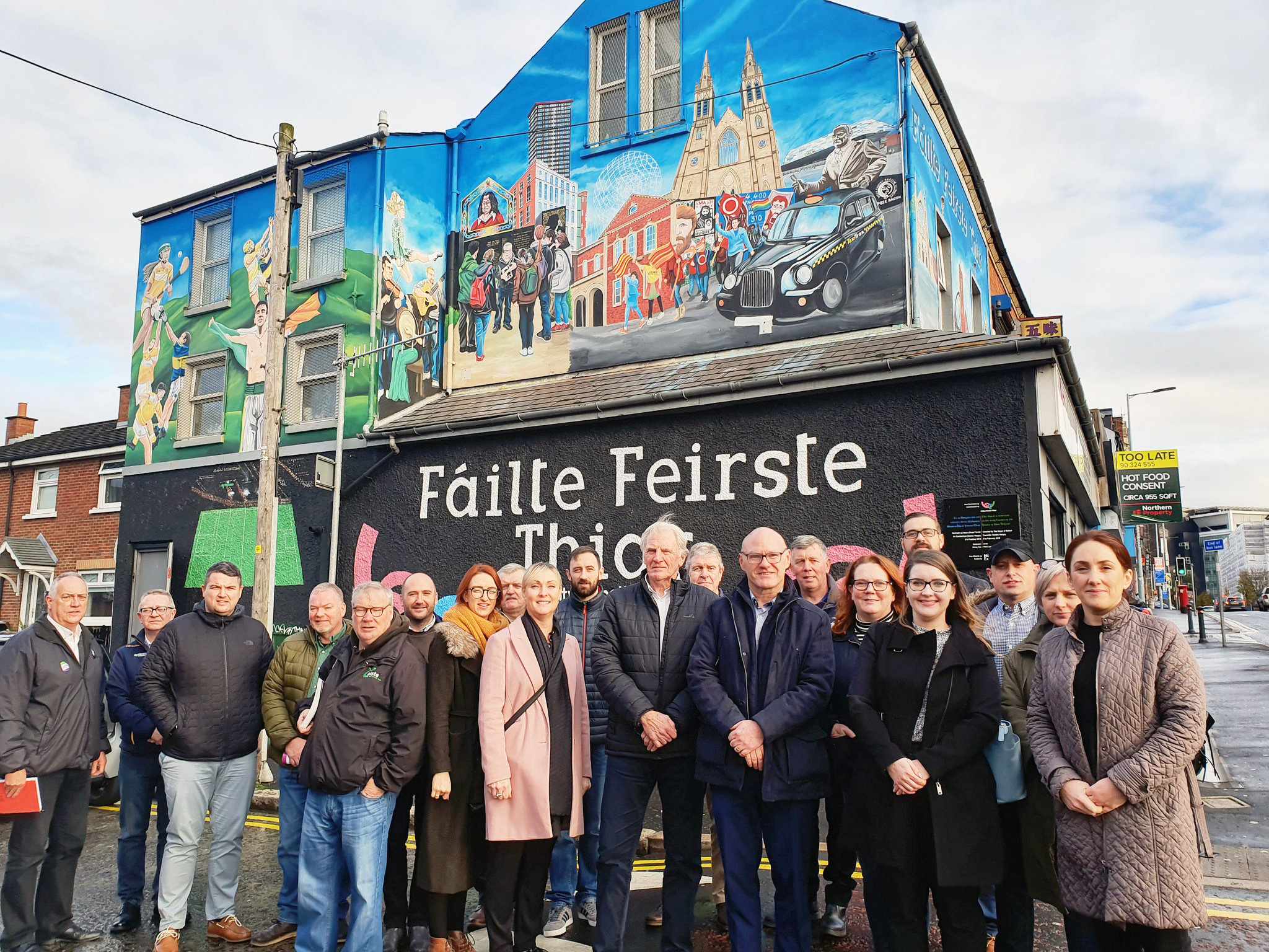 ON THE TOURISM TRAIL: Outside the Fáilte Feirste Thiar offices on the Falls Road