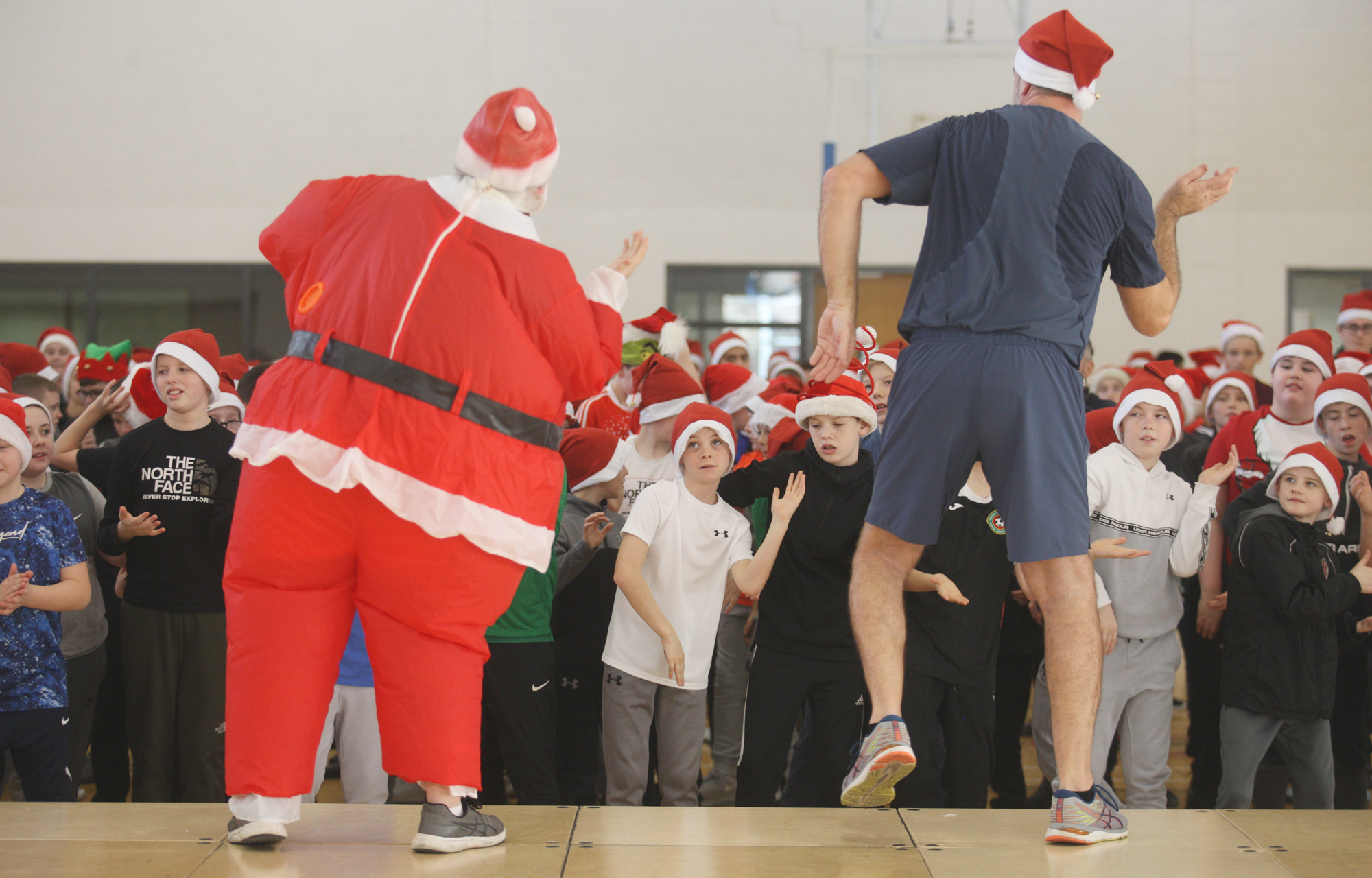 Santa pays a visit to De La Salle College as part of its annual festive aerobics showcase