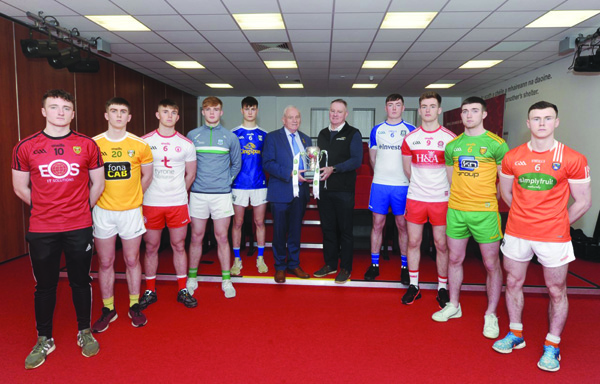 Representatives from the various Ulster counties, including Antrim’s Aaron McNeilly, were present at the launch of the Ulster U20 Football Championship at the Tyrone GAA Centre at Garvaghey earlier this month along with Ulster GAA president Oliver Galligan and Fergal Keenan from competition sponsors EirGrid.