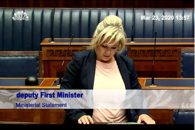 Michelle O\'Neill at Question Time in the Assembly on 23 March