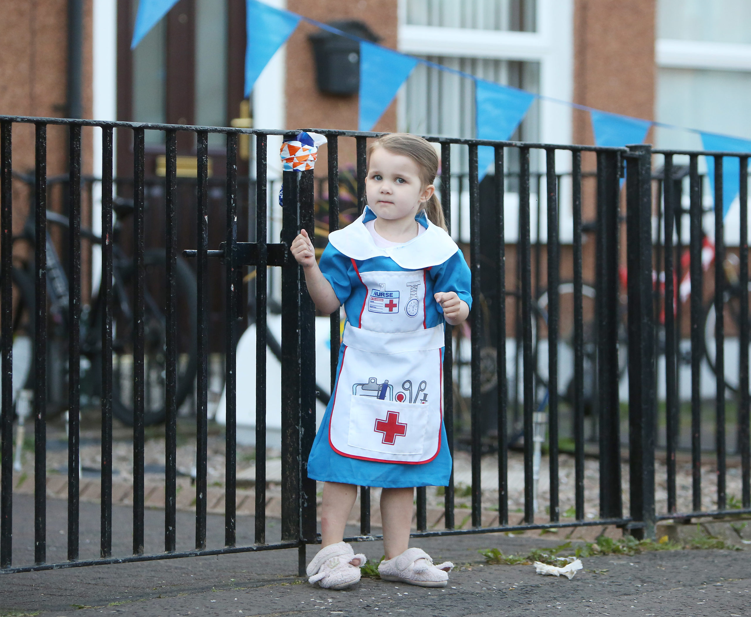 CLAP FOR CARERS: Little Christina Fennell of Aitnamona dresses up to salute the healthcare heroes