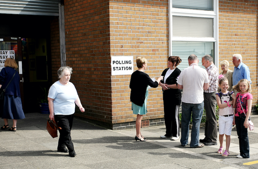 PROTECTING THE FRANCHISE: Electors at St Teresa\'s polling station at EU election