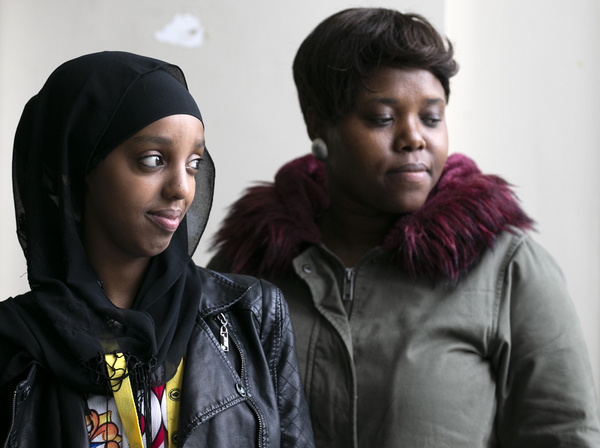 VOICE FOR MIGRANTS:  Fathi Mohamed from Somalia and Sindisiwe Ncube from Zimbabwe who were living in a Direct Provision Center in Co Mayo at a Movement of Asylum Seekers in Ireland conference in 2019. Photo: Sam Boal/Rollingnews.ie