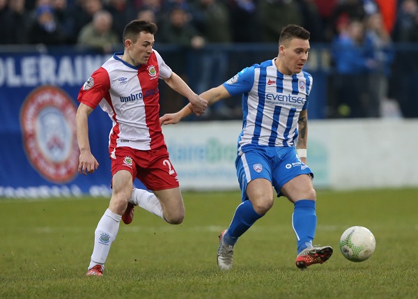 Linfield lead Coleraine at the top of the table by four points with the NIFL proposing all teams play just two further games to complete the 2019/20 campaign\n © INPHO/Brian Little